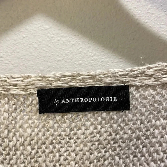 Anthropologie woman’s twisted poncho oatmeal colored sweater - Picture 7 of 15